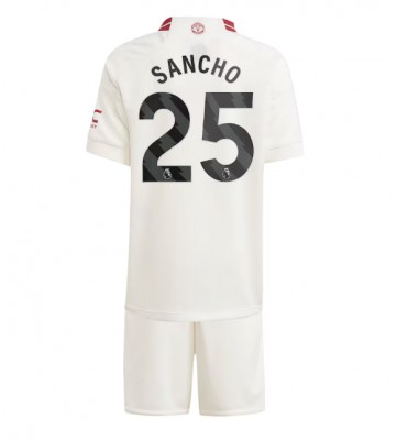 Manchester United Jadon Sancho #25 Koszulka Trzecich Dziecięca 2023-24 Krótki Rękaw (+ Krótkie spodenki)